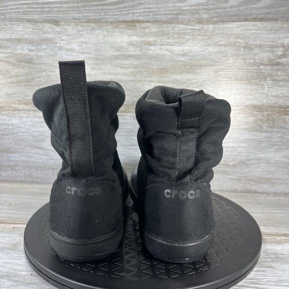 Crocs Women’s Puff Black Slip On Comfort Boots Size 6 - Picture 4 of 8